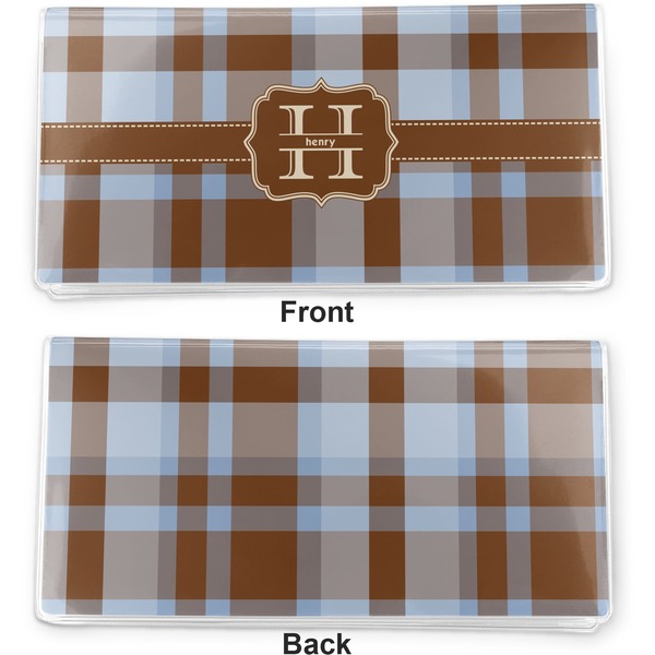 Two Color Plaid Vinyl Check Book Cover - Front and Back