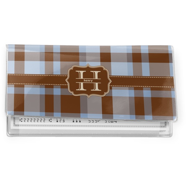 Custom Two Color Plaid Vinyl Checkbook Cover (Personalized)