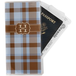 Two Color Plaid Travel Document Holder