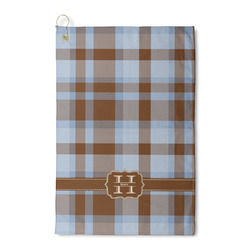 Two Color Plaid Waffle Weave Golf Towel (Personalized)