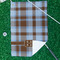 Two Color Plaid Waffle Weave Golf Towel - In Context