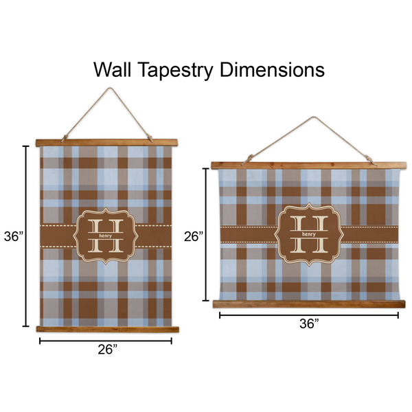 Two Color Plaid Wall Hanging Tapestries - Parent/Sizing