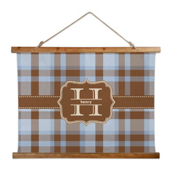 Two Color Plaid Wall Hanging Tapestry - Wide (Personalized)