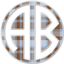 Two Color Plaid Monogram Decal - Large (Personalized)