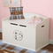 Two Color Plaid Wall Monogram on Toy Chest
