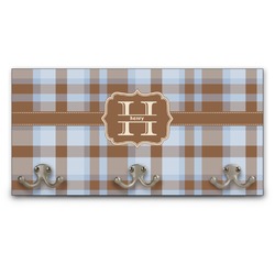 Two Color Plaid Wall Mounted Coat Rack (Personalized)