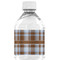 Two Color Plaid Water Bottle Label - Back View