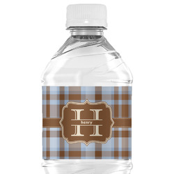 Two Color Plaid Water Bottle Labels - Custom Sized (Personalized)
