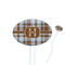 Two Color Plaid 7" Oval Plastic Stir Sticks - White - Single Sided (Personalized)