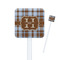 Two Color Plaid Square Plastic Stir Sticks (Personalized)