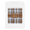 Two Color Plaid White Treat Bag - Front View