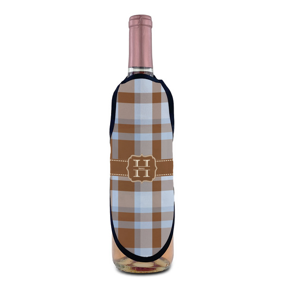 Two Color Plaid Wine Bottle Apron - IN CONTEXT