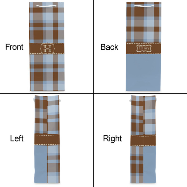 Two Color Plaid Wine Gift Bag - Matte - Approval