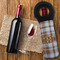 Two Color Plaid Wine Tote Bag - FLATLAY