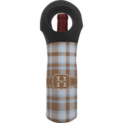 Two Color Plaid Wine Tote Bag (Personalized)