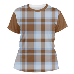 Two Color Plaid Women's Crew T-Shirt - X Small