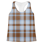 Two Color Plaid Womens Racerback Tank Top - X Small