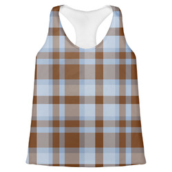 Two Color Plaid Womens Racerback Tank Top - X Small (Personalized)
