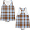Two Color Plaid Womens Racerback Tank Tops - Medium - Front and Back