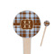 Two Color Plaid Wooden 4" Food Pick - Round - Closeup