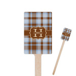 Two Color Plaid Rectangle Wooden Stir Sticks (Personalized)