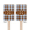Two Color Plaid Wooden 6.25" Stir Stick - Rectangular - Double Sided - Front & Back