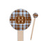 Two Color Plaid Wooden 6" Food Pick - Round - Closeup