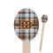 Two Color Plaid Oval Wooden Food Picks - Single Sided (Personalized)