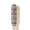 Two Color Plaid Wooden Food Pick - Paddle - Single Sided - Front & Back