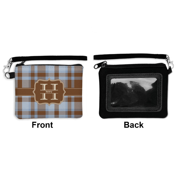 Two Color Plaid Wristlet ID Cases - Front & Back