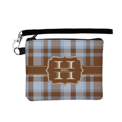 Two Color Plaid Wristlet ID Case w/ Name and Initial