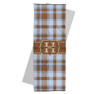 Two Color Plaid Yoga Mat Towel (Personalized)