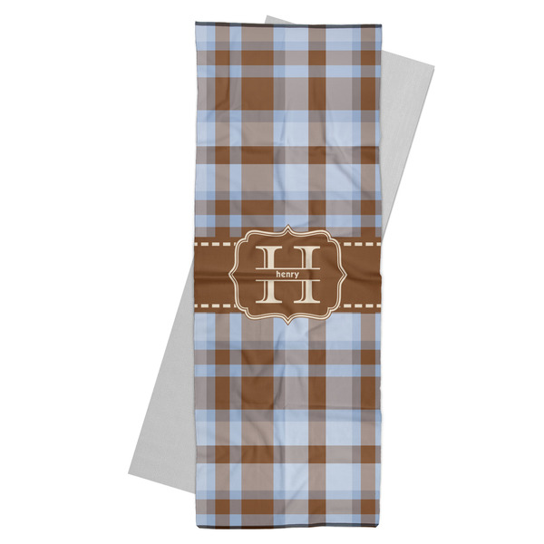 Custom Two Color Plaid Yoga Mat Towel (Personalized)
