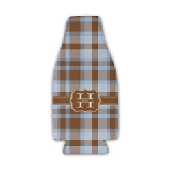 Two Color Plaid Zipper Bottle Cooler (Personalized)