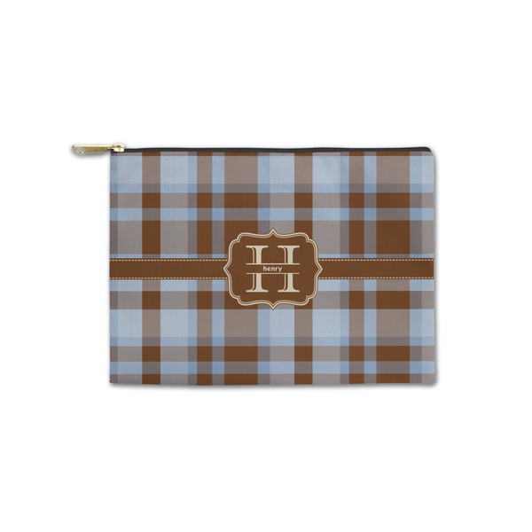 Custom Two Color Plaid Zipper Pouch - Small - 8.5"x6" (Personalized)