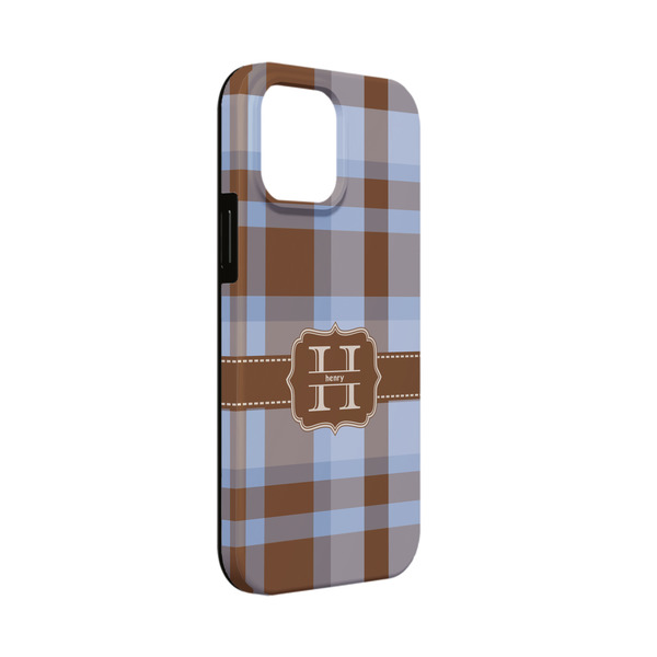 Custom Two Color Plaid iPhone Case - Rubber Lined - iPhone 13 Mini (Personalized)