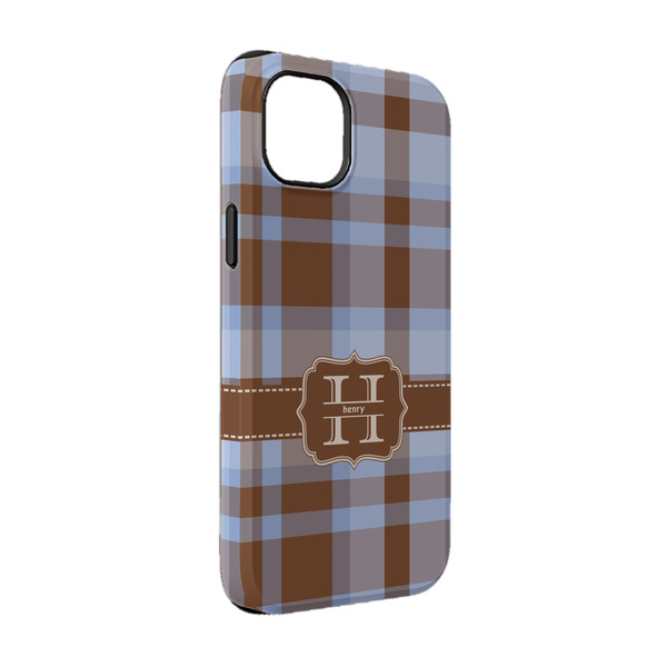 Custom Two Color Plaid iPhone Case - Rubber Lined - iPhone 14 Pro (Personalized)