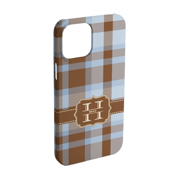 Custom Two Color Plaid iPhone Case - Plastic - iPhone 15 Pro (Personalized)