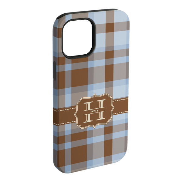 Custom Two Color Plaid iPhone Case - Rubber Lined (Personalized)