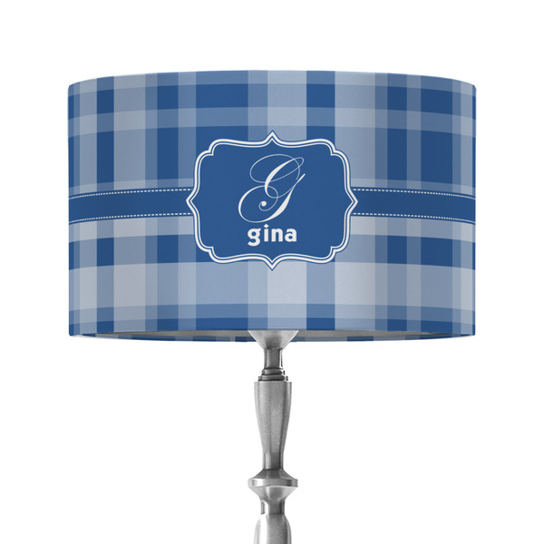 Plaid 12" Drum Lampshade - ON STAND (Fabric)