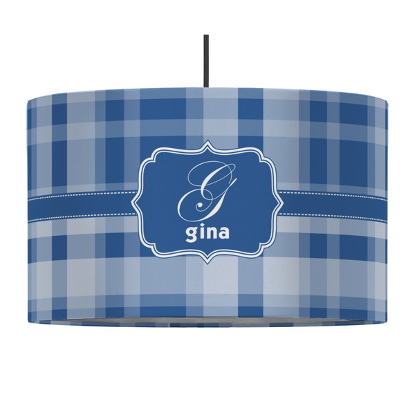 Plaid 12" Drum Lampshade - PENDANT (Fabric)