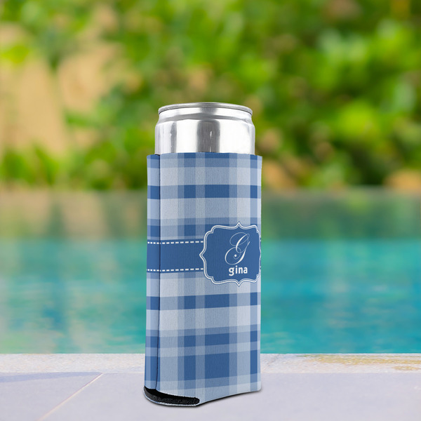 Plaid Can Cooler - Tall 12oz - In Context