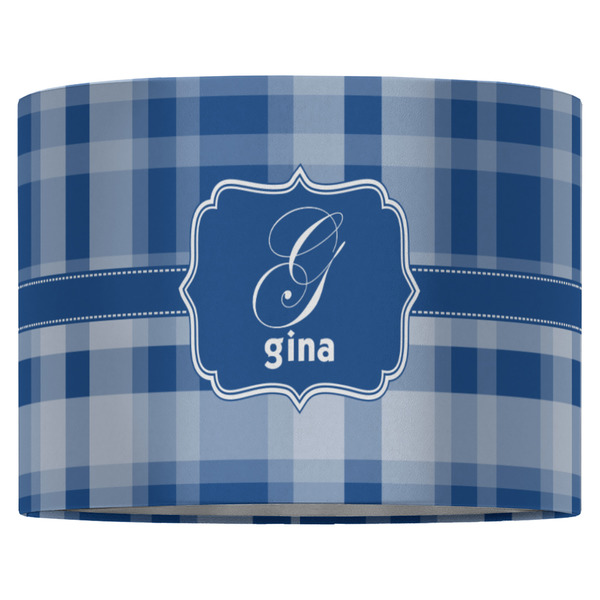 Plaid 16" Drum Lampshade - FRONT (Fabric)