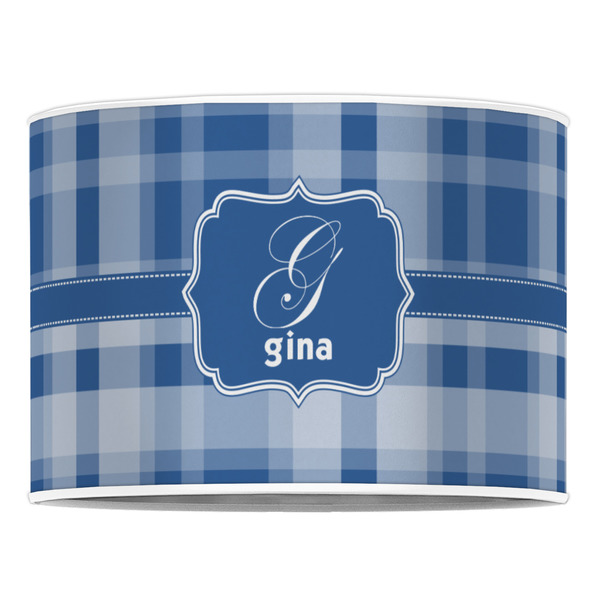 Plaid 16" Drum Lampshade - FRONT (Poly Film)