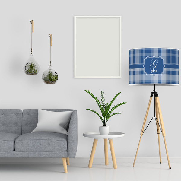 Plaid 16" Drum Lampshade - LIFESTYLE