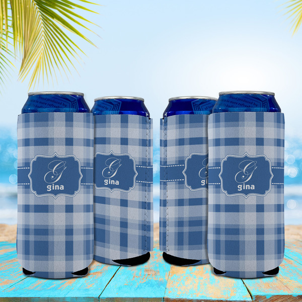 Plaid 16oz Can Sleeve - Set of 4 - LIFESTYLE