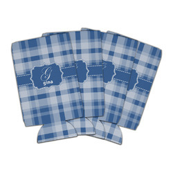 Plaid Can Cooler (16 oz) - Set of 4 (Personalized)
