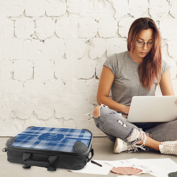 Plaid 18" Laptop Briefcase - LIFESTYLE
