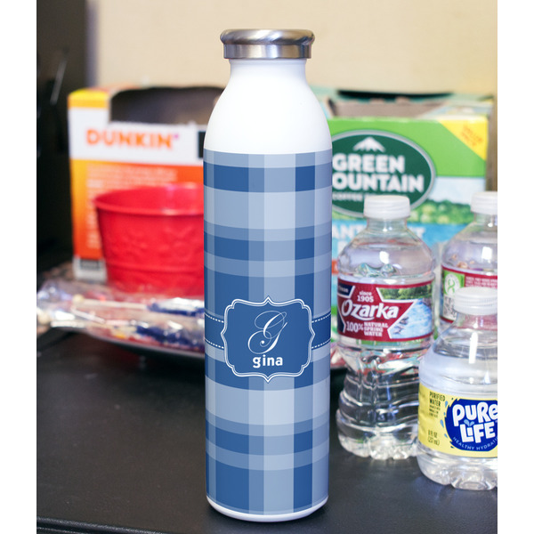 Plaid 20oz Water Bottles - Full Print - In Context