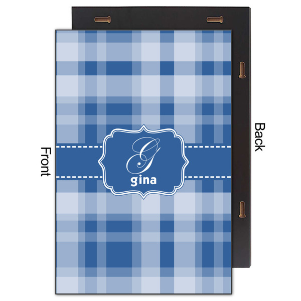 Plaid 20x30 Wood Print - Front & Back View